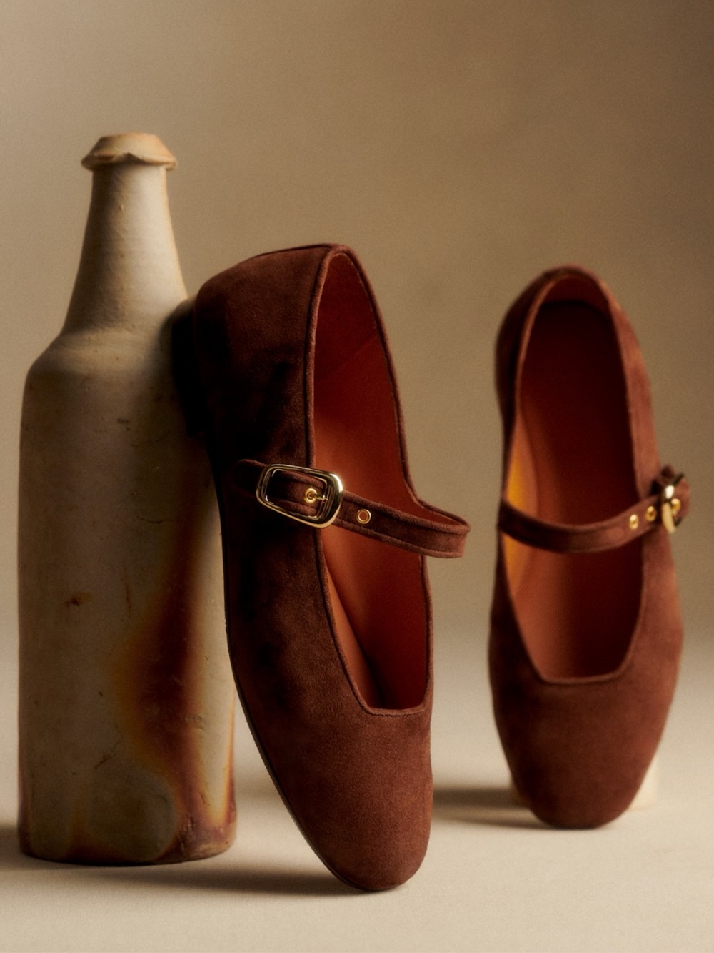 Sezane Valentin Low Ballerinas Mocha - Size 8 - Picture 1 of 9